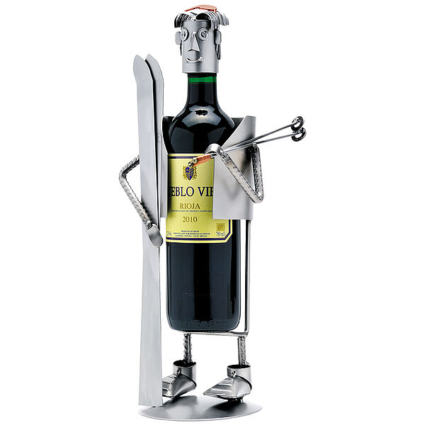 Weinflaschenhalter Skifahrer (Schraubenm�nnchen)