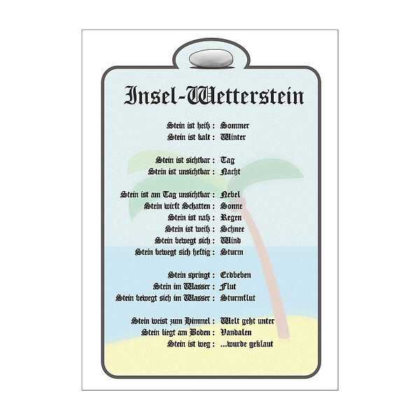 Schild f&uuml;r Insel-Wetterstein im DIN A4-Format Preisvergleich