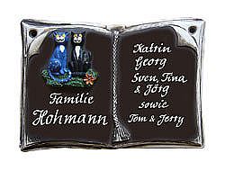 Keramikschild als Buch f&uuml;r Ehrungen und besondere Anl&auml;sse - Gr&ouml;&szlig;e: 20x14 cm 