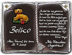 Keramikschild als Buch f&uuml;r Ehrungen und besondere Anl&auml;sse - Gr&ouml;&szlig;e: 22x17 cm 