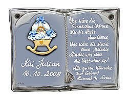 Keramikschild als Buch f&uuml;r Ehrungen und besondere Anl&auml;sse - Gr&ouml;&szlig;e: 22x17 cm  