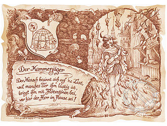 Zunftbild Kammerj&auml;ger auf Antikpapier im A4-Format 
