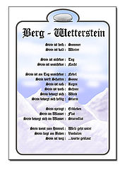 Schild f�r Berg- Wetterstein im DIN A4- Format 