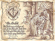 Zunftbild Augenarzt auf Antikpapier im A4-Format 