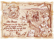 Zunftbild Bauer auf Antikpapier im A4-Format 