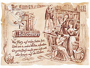 Zunftbild Bibliothekar auf Antikpapier im A4-Format 