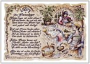 Zunftbild Fliesenleger auf Antikpapier im A4-Format 