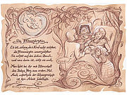 Zunftbild Frauenarzt auf Antikpapier im A4-Format 