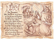Zunftbild Jurist auf Antikpapier im A4-Format 