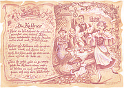 Zunftbild Kellner auf Antikpapier im A4-Format 