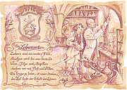 Zunftbild Laborant auf Antikpapier im A4-Format 