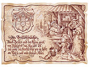 Zunftbild Optiker auf Antikpapier im A4-Format 