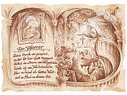 Zunftbild Pfarrer auf Antikpapier im A4-Format 