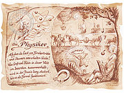 Zunftbild Physiker auf Antikpapier im A4-Format 