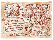 Zunftbild Student auf Antikpapier im A4-Format 