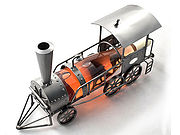 Lokomotive als Weinflaschenhalter