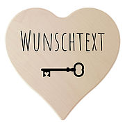 Gro&szlig;es Holzschild in Herzform 24x24x1,4 cm mit Ihrem Text 