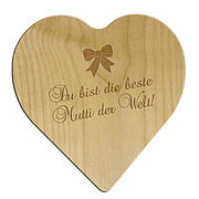 Muttertagsgeschenk Herzschild 18x18x1cm f&uuml;r die beste Mutti der Welt + Ihr Name  