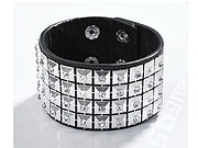 Cooles Nietenarmband aus Leder mit Perlen im Retro-Look 