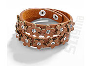 Romantisches Lederarmband mit Bl&uuml;ten 