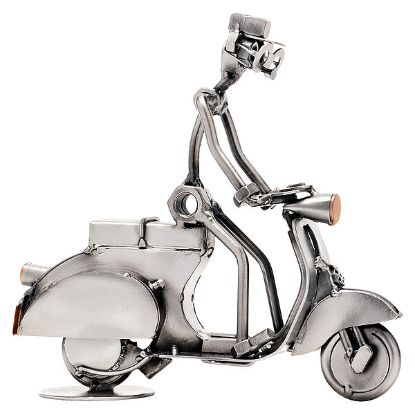 Schraubenmännchen Mann auf Motorroller oder Vespa