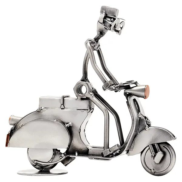 Schraubenmännchen Mann auf Motorroller oder Vespa