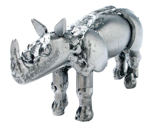 Metallfigur Nashorn