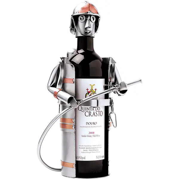 Weinflaschenhalter mit Motiv – Feuerwehrmann –