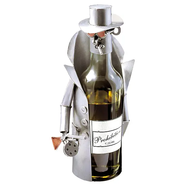 Geschenk Set  günstig Kaufen-Weinflaschenhalter mit Motiv - Al Capone -. Weinflaschenhalter mit Motiv - Al Capone - <![CDATA[Spektakulärer Weinflaschenhalter  Wein ist kein einfallsloses Geschenk - vorausgesetzt, die Verpackung stimmt. Mit dem Weinflaschenhalter "Al Capone