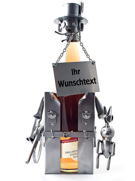 Hinz & Kunst Flaschenhalter für Likör oder Schnaps - Schraubenmännchen Jäger