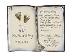 Artelithschild als Buch für Ehrungen und besondere Anlässe Größe 27x22 cm  - Onlineshop 1a Geschenkeshop