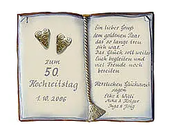 Artelithschild als Buch für Ehrungen und besondere Anlässe Größe: 27×22 cm