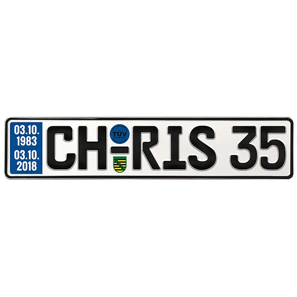 Geschenk zum 35. Geburtstag – Schild mit TÜV