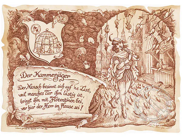 Zunftbild Kammerjäger auf Antikpapier im A4-Format