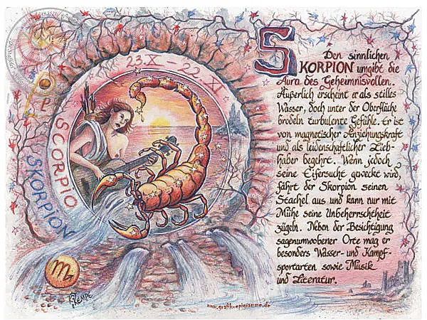 Kunst und günstig Kaufen-Sternbild Skorpion auf Antikpapier im A4-Format. Sternbild Skorpion auf Antikpapier im A4-Format <![CDATA[Ein eindrucksvolles und zeitloses Kunstwerk mit dem Sternzeichen Skorpion (24. Oktober - 22. November). Der dazu passende Spruch gibt dem Bild eine b