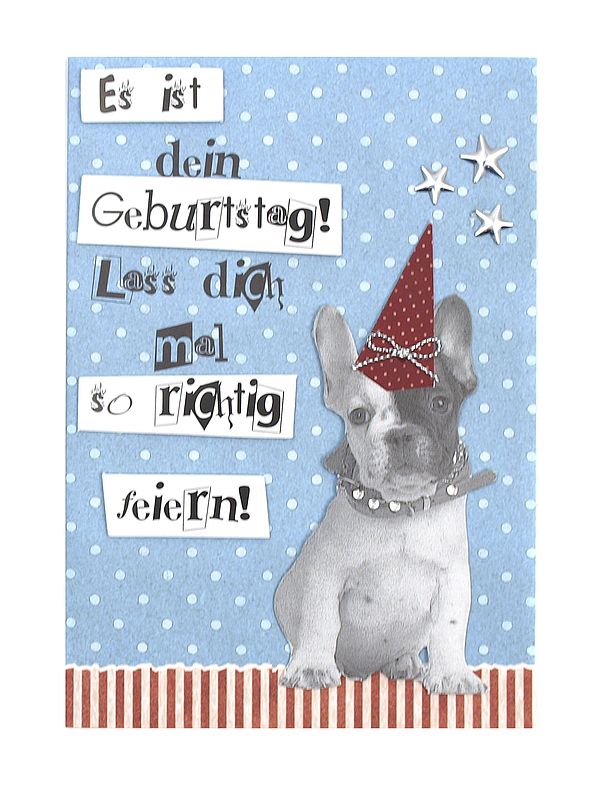 Geburtstagskarte mit Hund zum Geburtstag