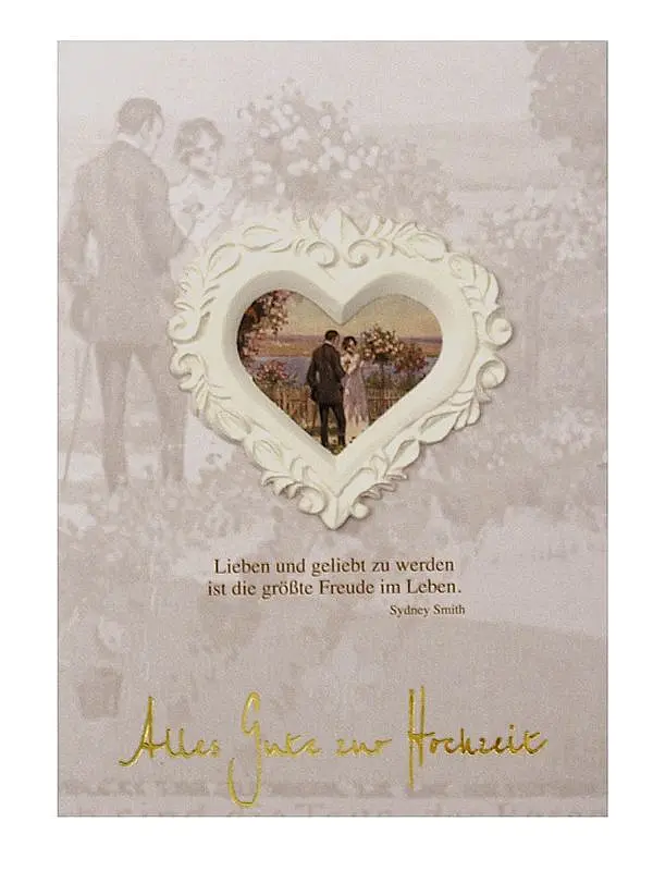 Lebe Liebe günstig Kaufen-Grußkarte - Alles Gute zur Hochzeit. Grußkarte - Alles Gute zur Hochzeit <![CDATA[Hochzeitskarte mit Spruch Klappkarte mit dem Text: "Alles Gute zur Hochzeit - Lieben und geliebt zu werden ist die größte Freude im Leben." Hochzeitska