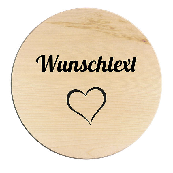 Rundes Holzschild mit individuellem Wunschtext