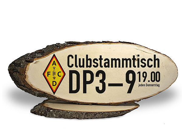 Stammtisch Holzschild für Funkamateur