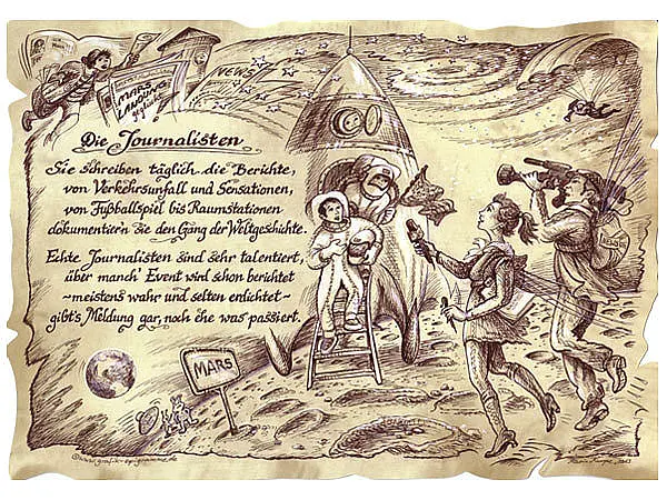 Le Journal günstig Kaufen-Zunftbild Journalist auf Antikpapier im A4-Format. Zunftbild Journalist auf Antikpapier im A4-Format <![CDATA[Ein eindrucksvolles und zeitloses Kunstwerk mit dem Berufsmotiv Journalist . Der dazu passende Spruch gibt dem Bild eine besondere Note. Das Bild