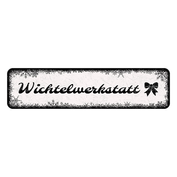 Schild Frohes Fest oder mit eigenem Wunschtext 150 x 35 mm weiß