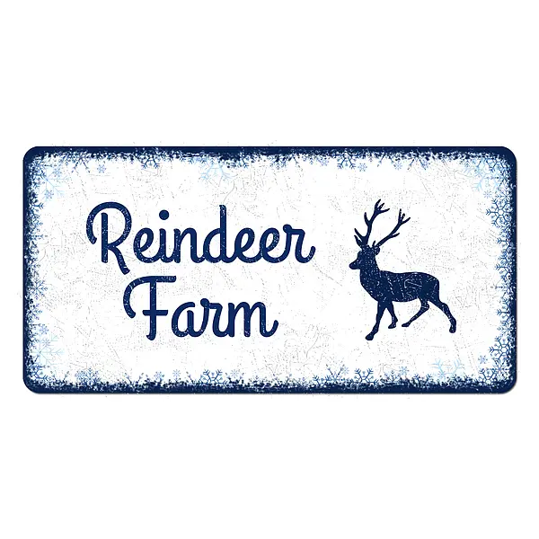 Winterdeko Schneegestöber – Blechschild als Geschenk – Farbe blau – Format 20 x 10 cm