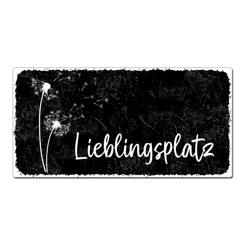 Black Vintage Blechschild im Format 300 x 150 mm schwarz