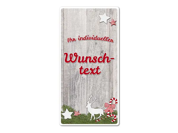 Hüttentraum Dekoschild Frohe Weihnachten oder mit Wunschtext - 10 x 20 cm