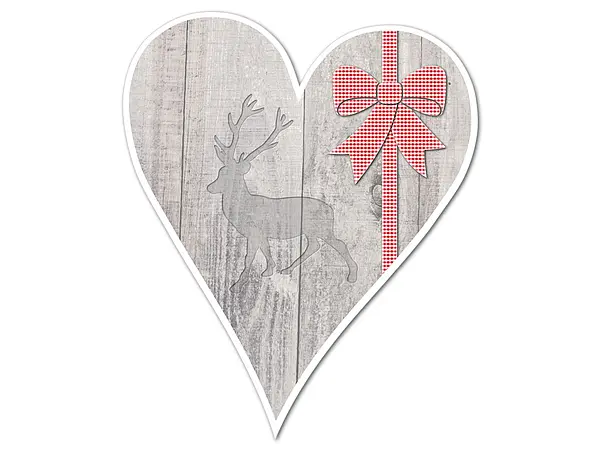 Hüttendeko-Herz mit Schleife – 180 mm