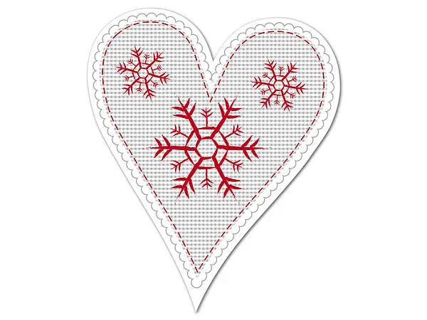 Hüttendeko-Herz mit Schneeflocken – 180 mm