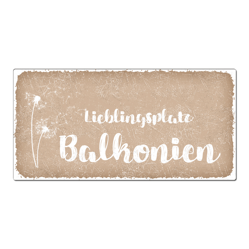 Vintageschild mit Wunschtext 200 x 100mm cappuccino