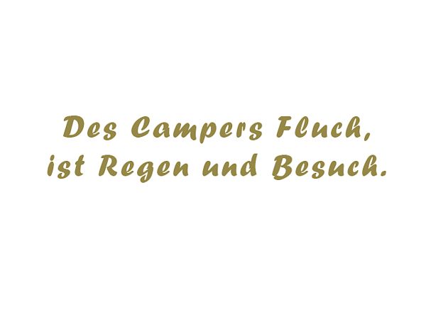 Aufkleber - Des Campers Fluch ist Regen und Besuch - zweizeilig - 60 cm