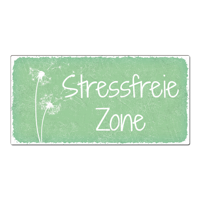 Aluschild im Vintage Look mit Wunschtext 300 x 150mm mint