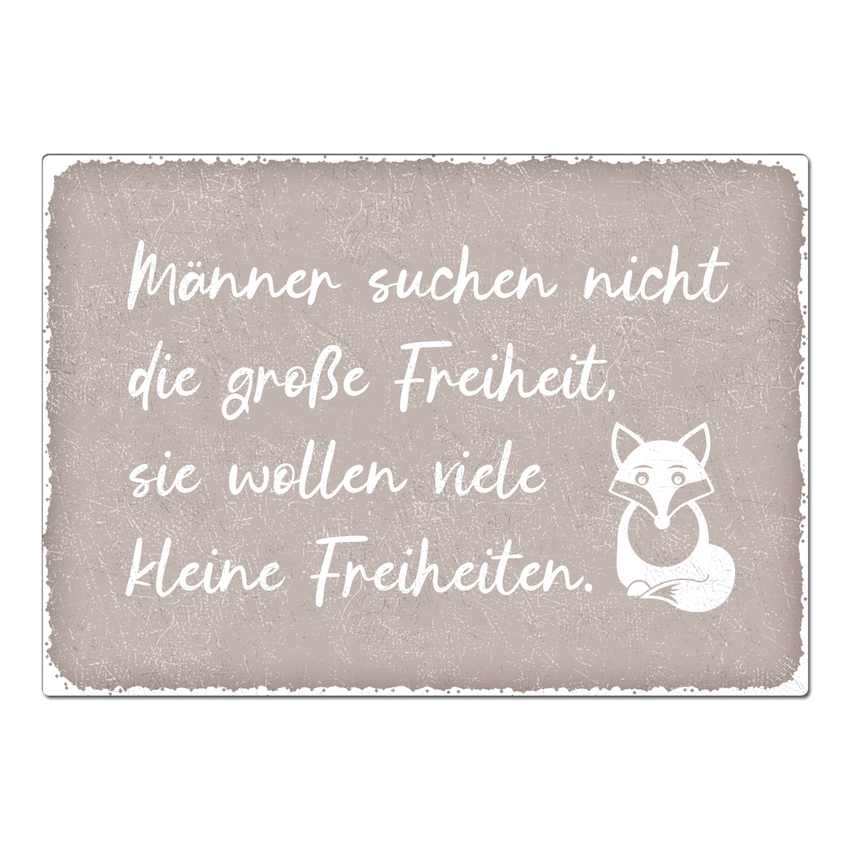 Retroschild mit Wunschtext A4 taupe